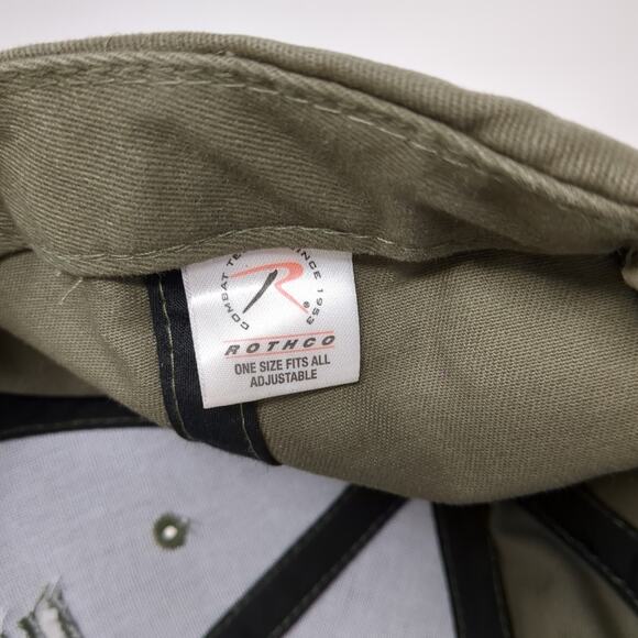 American Flag Strapback Hat Green One Size Adjustable Embroidered Rothco - Picture 9 of 10